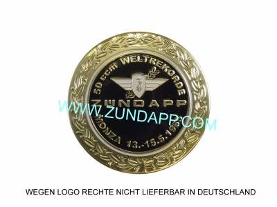 Tank embleem  Monza   zwart - goud  rond
