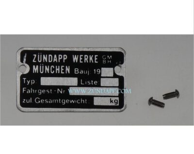 Frame typeplaatje 198.. met klinknagels