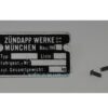 Frame typeplaatje 1960 met klinknagels