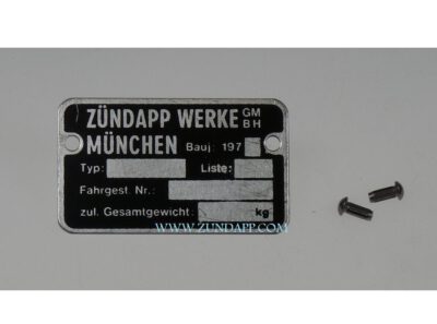 Frame typeplaatje 197.. met klinknagels