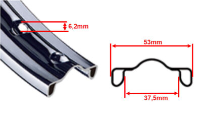Zundapp Velg chroom 1.50x17 53mm - Afbeelding 3
